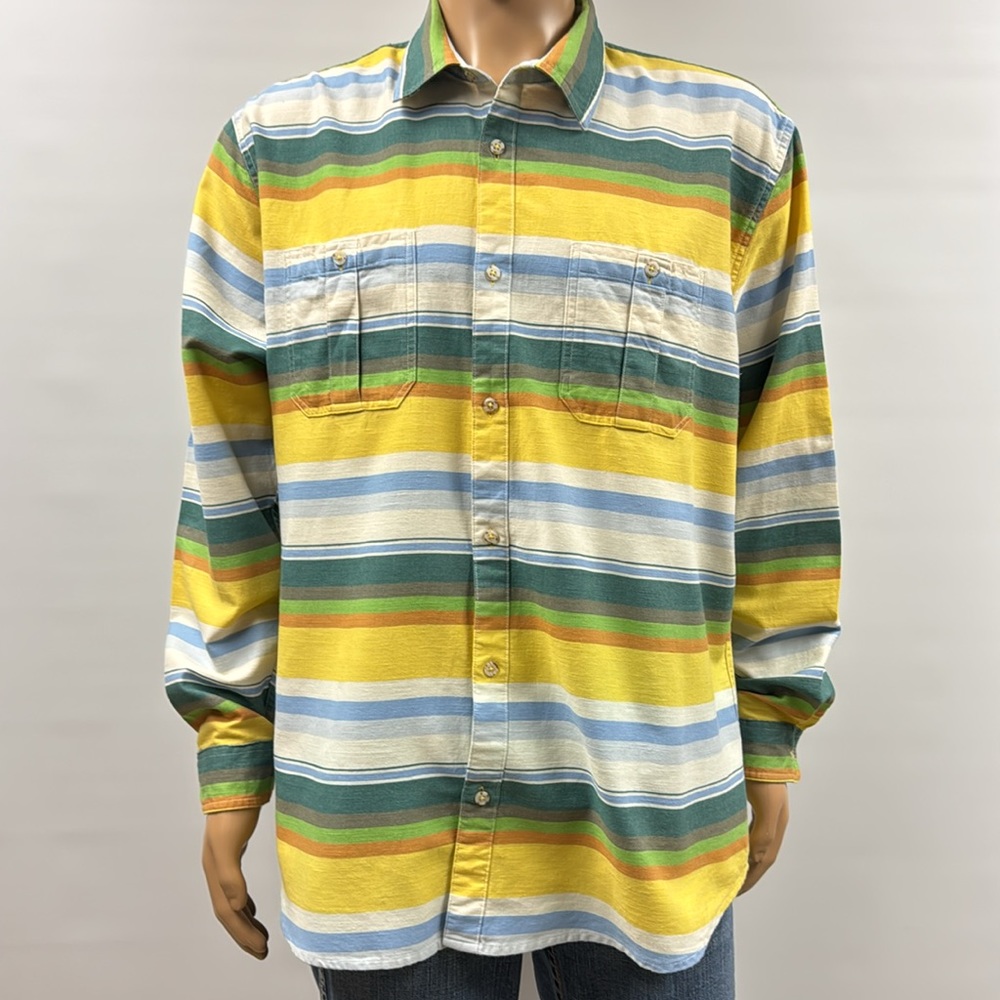 Carbon2Cobalt Cotton Button Up Striped Shirt Size XL